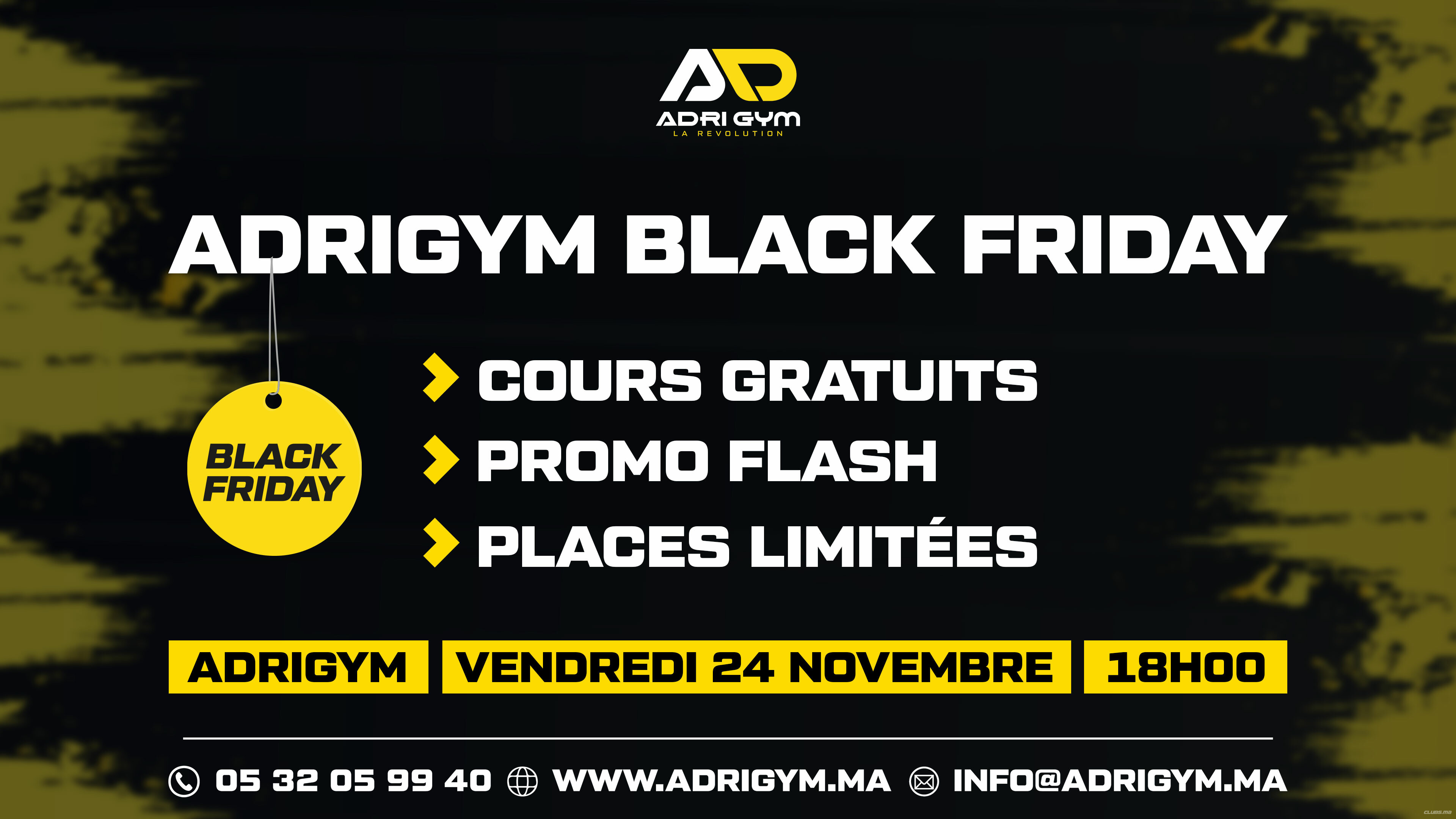 BLACK FRIDAY 2023 CHEZ ADRIGYM Tanger !