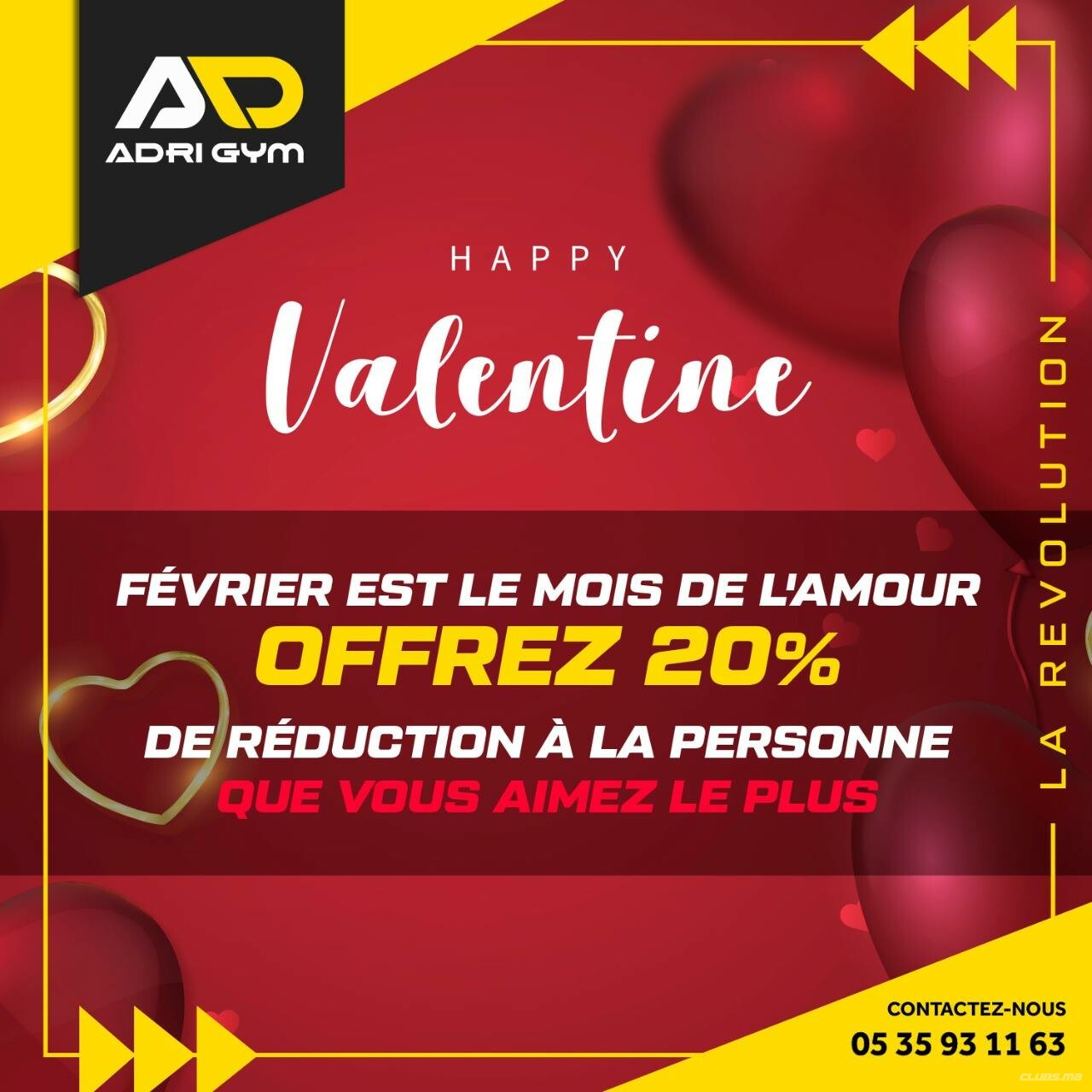 Promo Saint valentin 2021 chez Adrigym