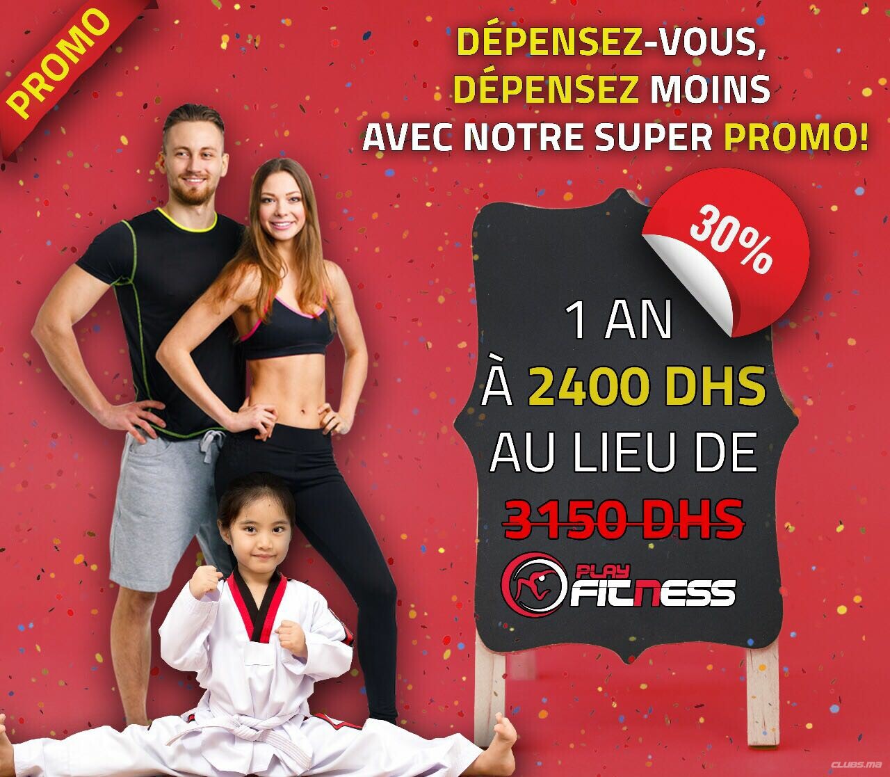 Promotion d'un abonnement annuel chez Playfitness