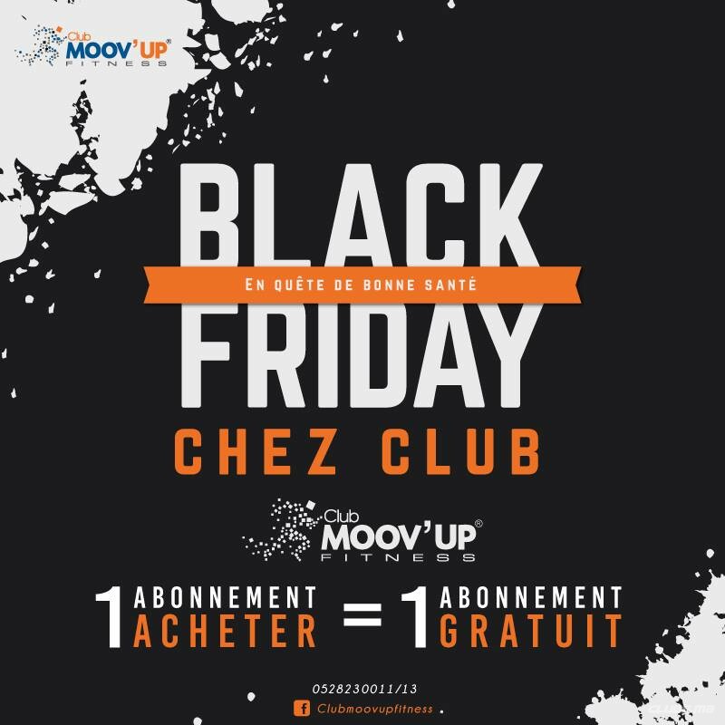 Promotion du Black Friday 2018 au Club Moov'up